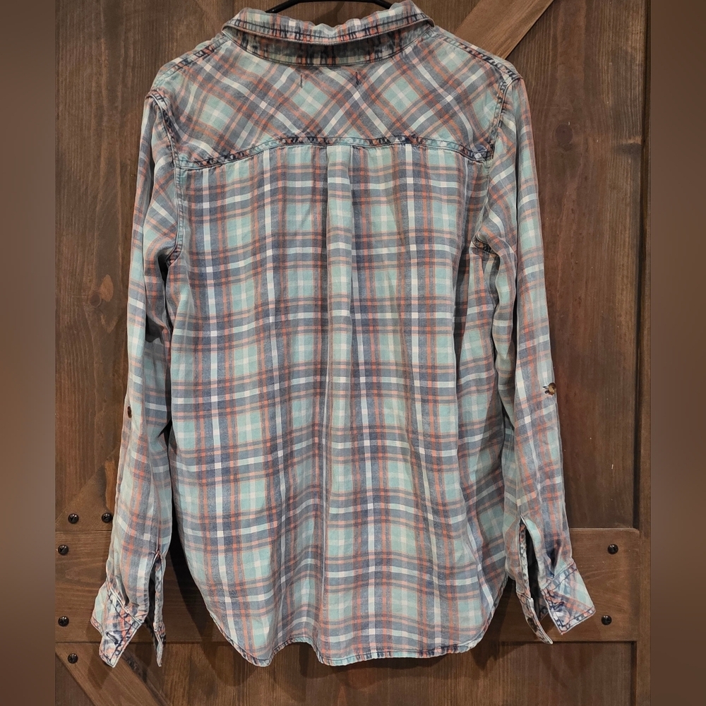 Billy T Patch Pocket Plaid Shirt Size Large - Picture 4 of 7